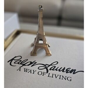 Restoration Hardware Solid Gold Brass Miniature Eiffel‎ Tower Ornament  Decor